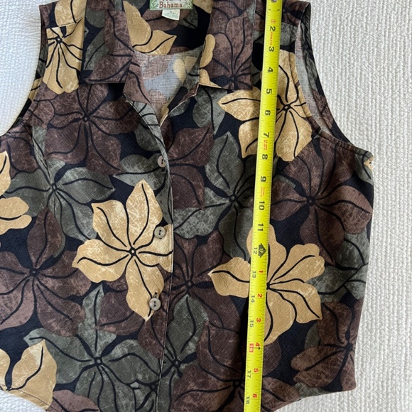 Tommy Bahama EUC Women Sleeveless Tropical Print Front Tie 100% silk Size M - Picture 6 of 12